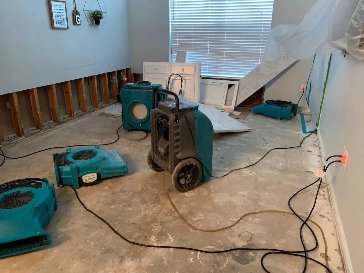 Dehumidifier in flood-cut room for Water Extraction & Removal in Tucker